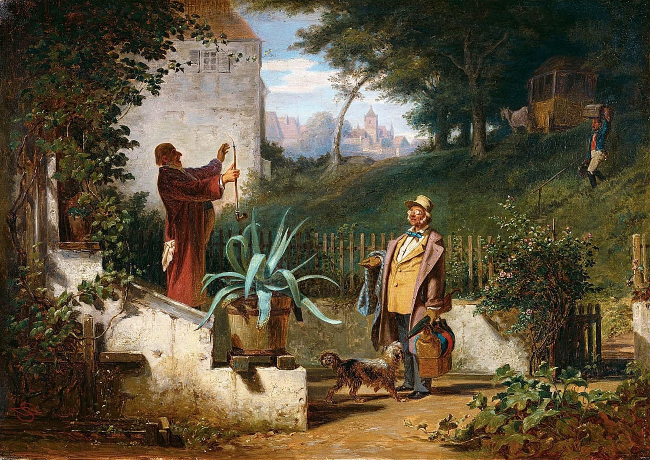 POSTERIIk Vintage Print Pop Art Landscape Artwork Childhood Friends by Carl Spitzweg Art Prints for Office Home Decor 60x90cm