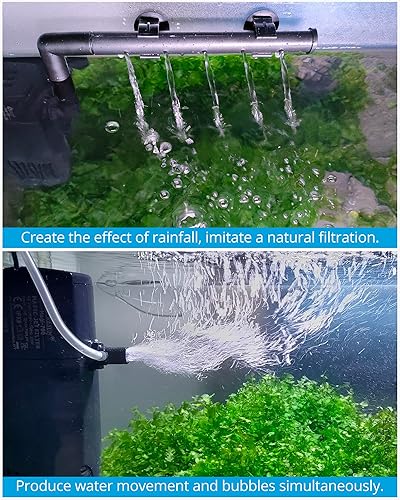 Miniatura 4 de NICREW Filtro interno para acuario, filtro de alimentación sumergible con múltiples funciones, sistema de aireación con filtro de esponja para