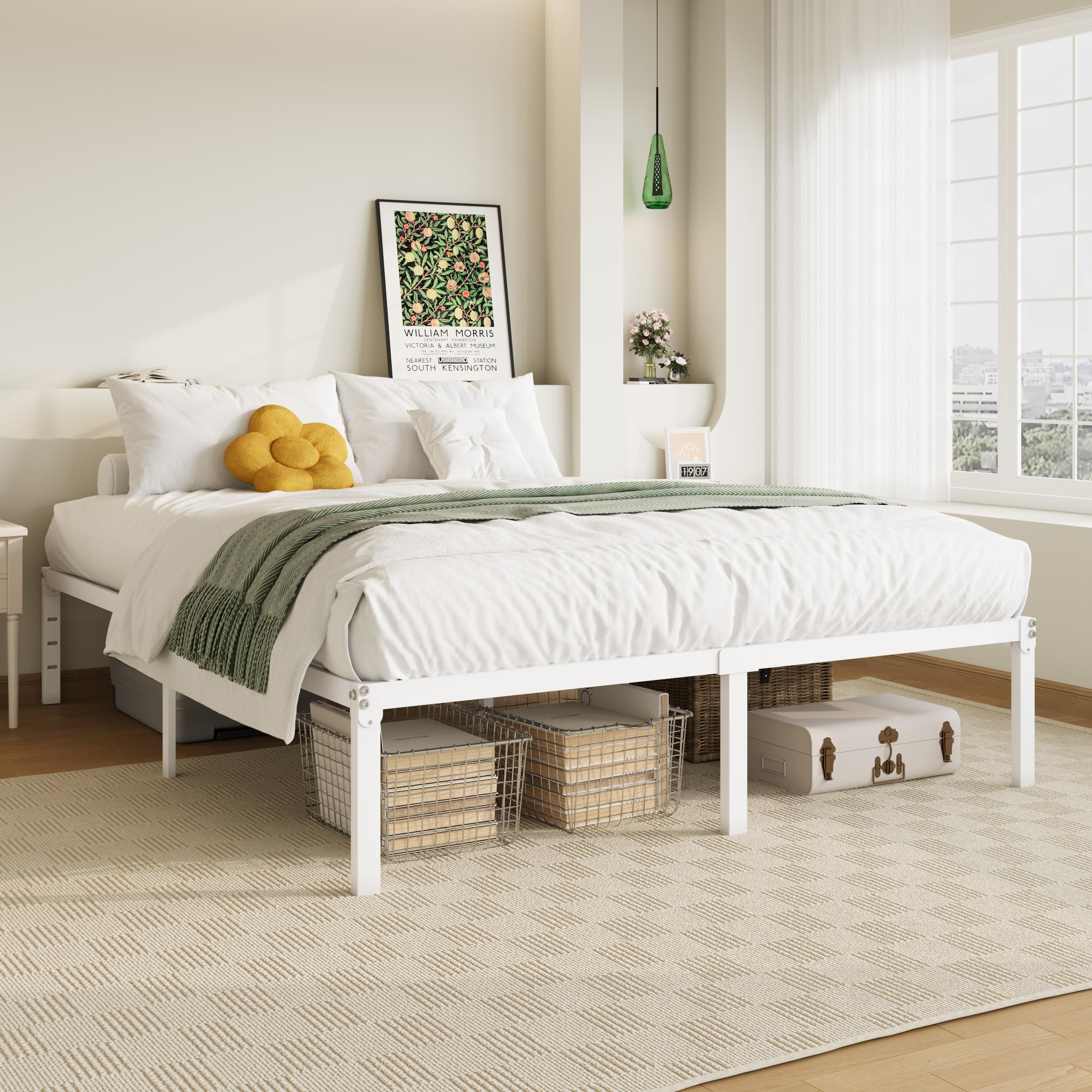 Allewie Full Size Bed Frame, 14 inch Metal Platform Beds with Storage Space, No — product photo