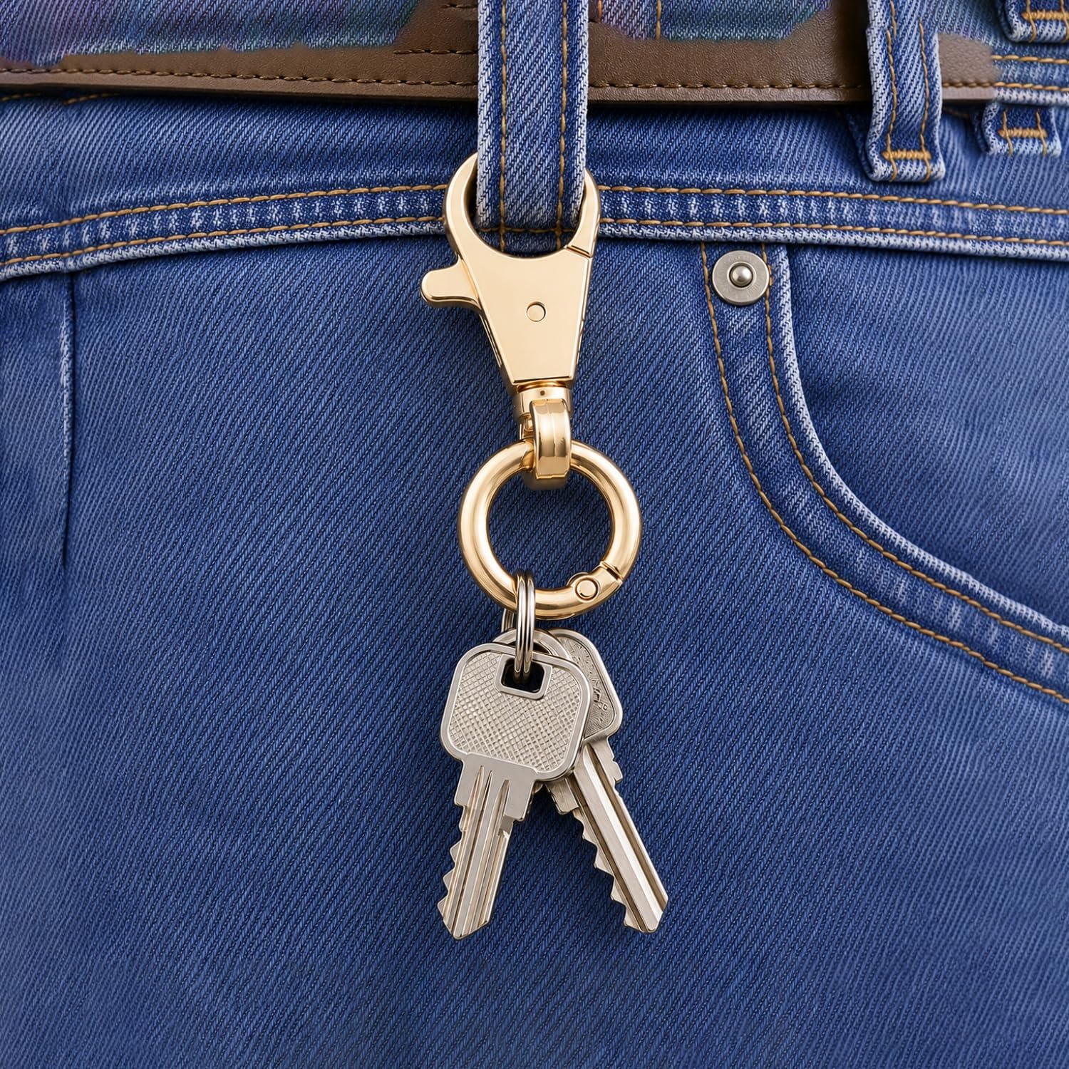 2pcs Double Opening Snap Hooks Heavy Duty Metal Push Gate Swivel Lobster Clasp Keychain Clip Purse Making Accessories (Matte Gold) image 3