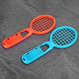 Shanrya Tennis Game Controller, Motion Sensing Tennis Racquet, for Gaming Controller Switch Game Console(Red + blue (color box))