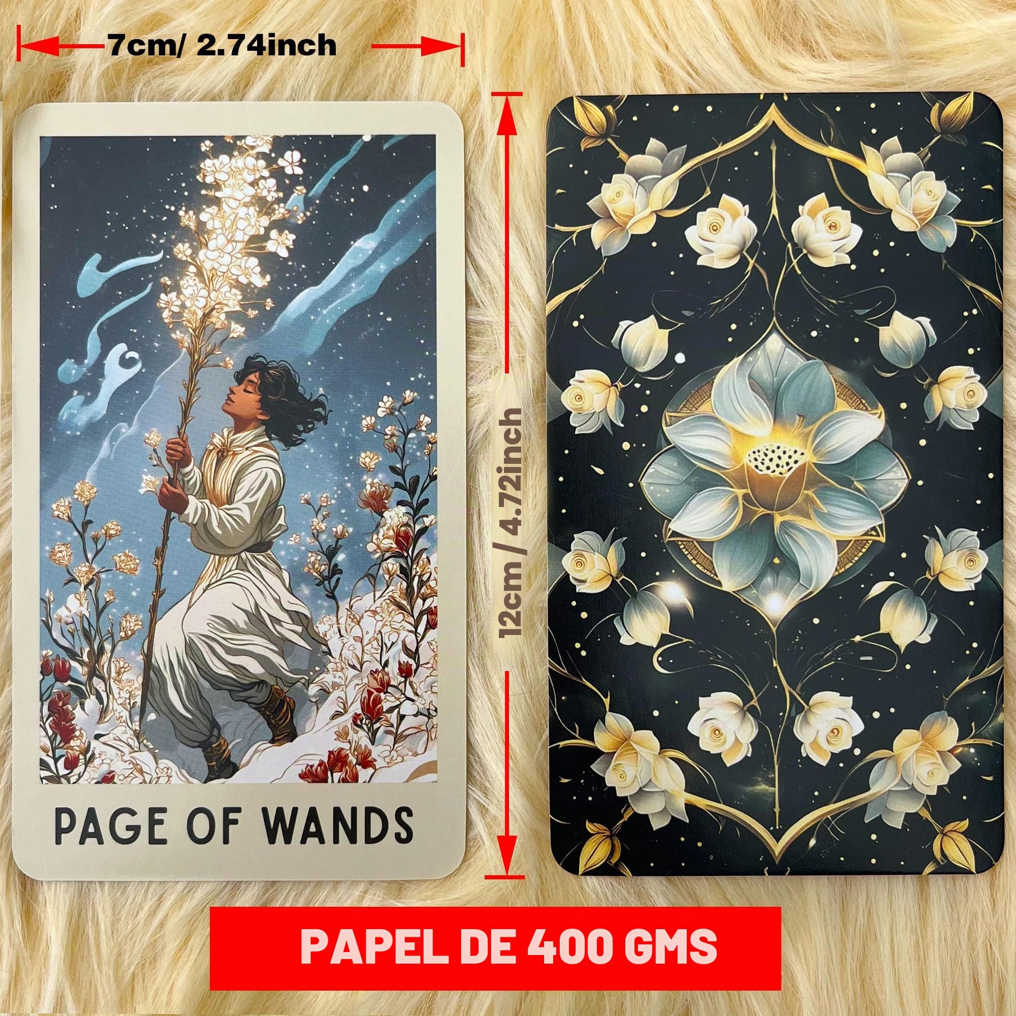 DPEHAKMK Baraja de Tarot única, 78 Cartas de Tarot Florales con guía, Tarot de Bruja Moderno para Principiantes y lectores experimentados, Herramienta de adivinación y Crecimiento Espiritual