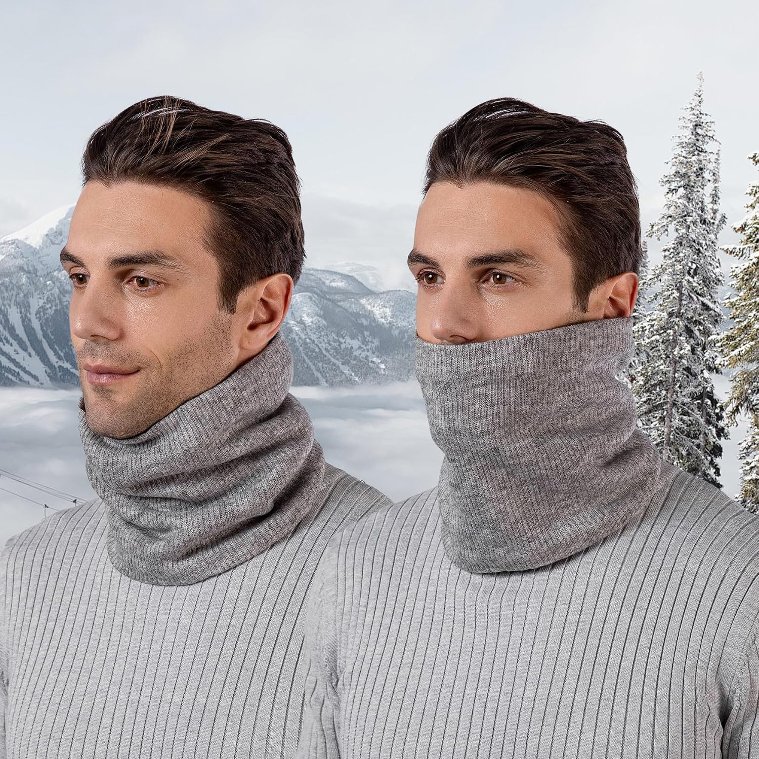 Winter Neck Gaiter for Women Men Fleece Neck Warmer Face Cover Winter Neck Scarf Windproof Ski Face Mask