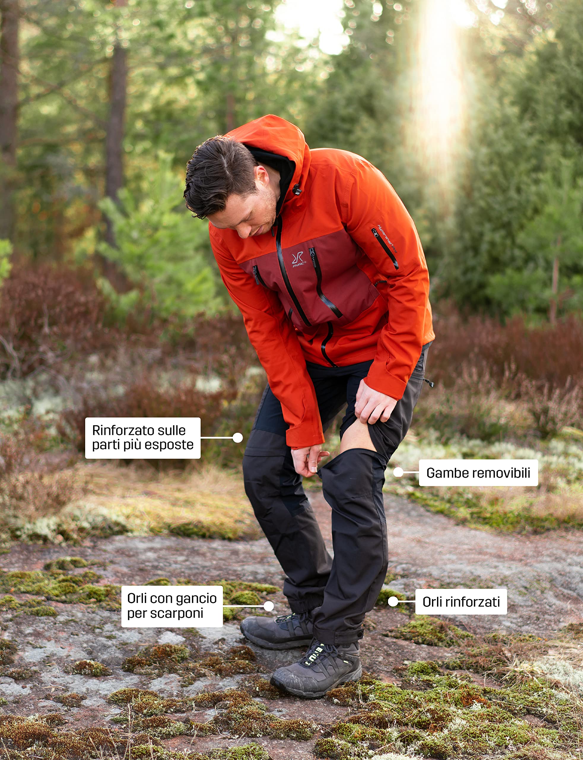 RevolutionRace RVRC GP PRO Zip off Pants da Uomo, Pantaloni Resistenti, Ventilati e Convertibili per Tutte Le attività all'aperto