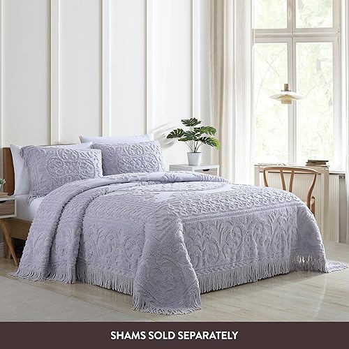 Miniatura 3 de Beatrice Home Fashions Medallón de chenilla, King, lavanda