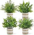 Der Rose 4 Pack Fake Plants Plantes artificielles pour Rustic Farmhouse Maison Bureau Cuisine Table Boho Décor Intérieur