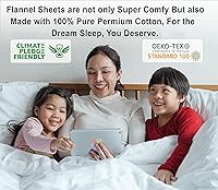 Vista 45 de RUVANTI Flannel Sheets Twin Size - 100% Cotton Double Brushed Twin Sheets Set, Deep Pockets 16 Inches, All Seasons Breathable & Extra Soft Bed Bali