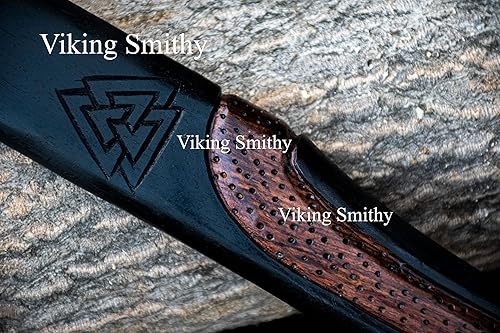 Miniatura 2 de Viking Smithy Hacha de división y hacha  Hacha barbuda ideal para acampar y Bushcraft  Corte y corte de madera eficiente  Hachas duraderas para