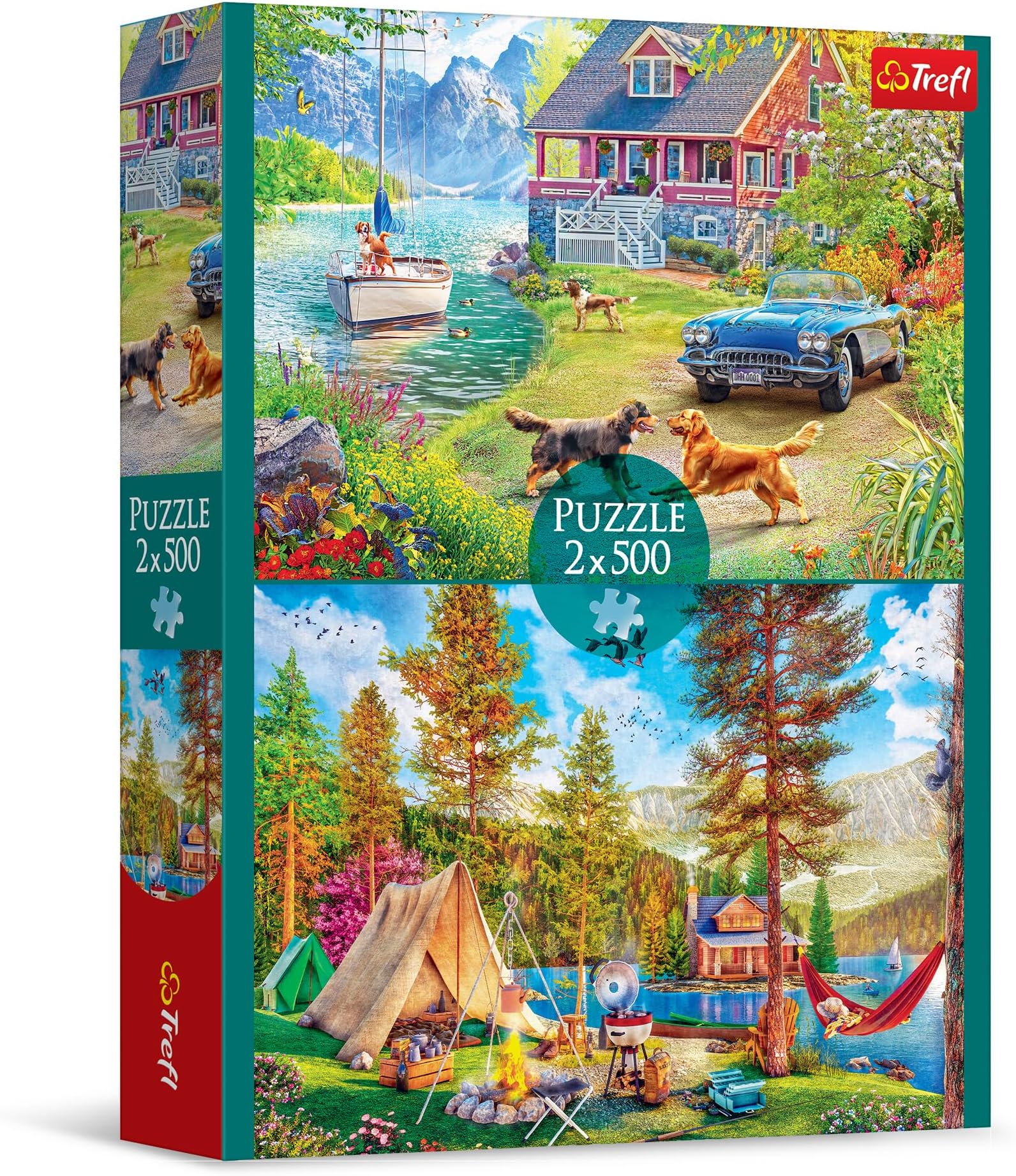 TreflSummertime Relax 2x500 Piece Jigsaw Puzzle 48x34 cm Print, DIY Puzzle, Creative Fun, Classic Puzzle for Adults and Children from 12 Years Old