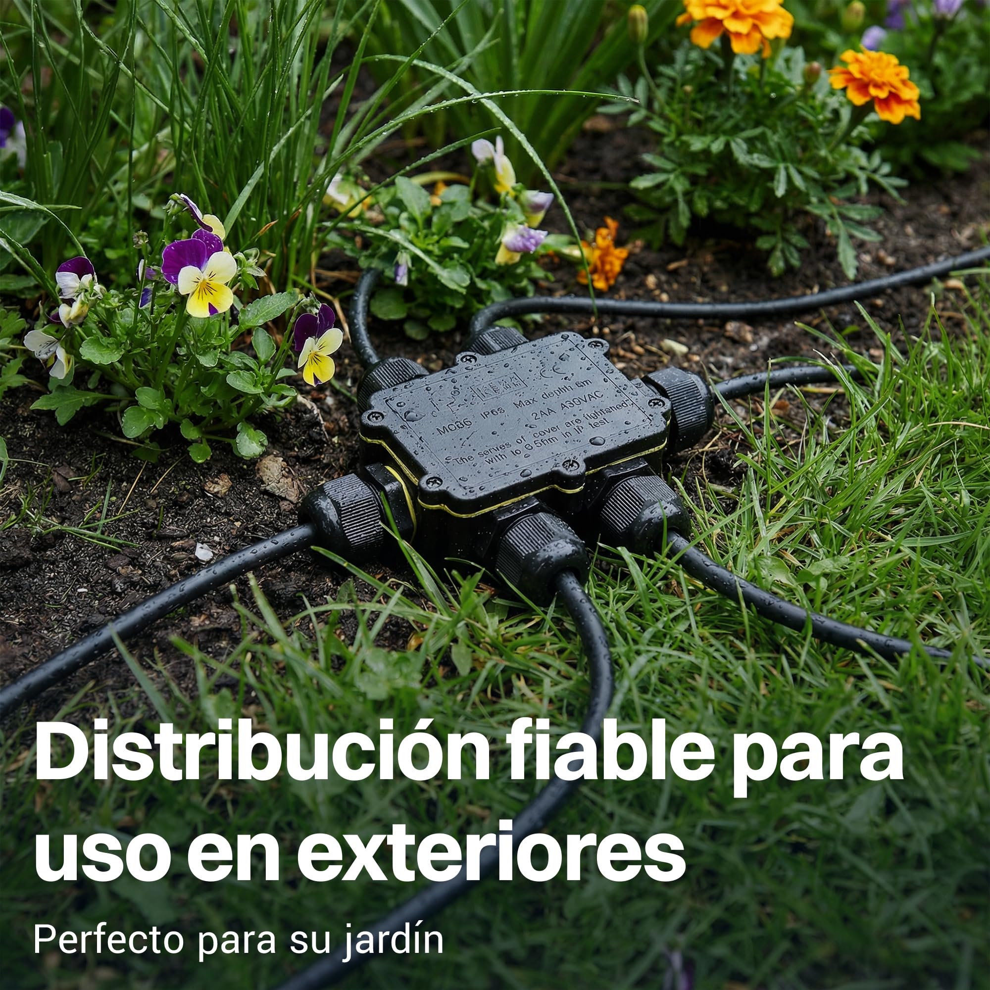 Intratec 10x Caja de derivación estanca 6 aperturas 4–14 mm cable – Caja de distribución impermeable IP68 para exterior, fácil instalación en jardín y cables subterráneos – 35 x 113 x 93mm