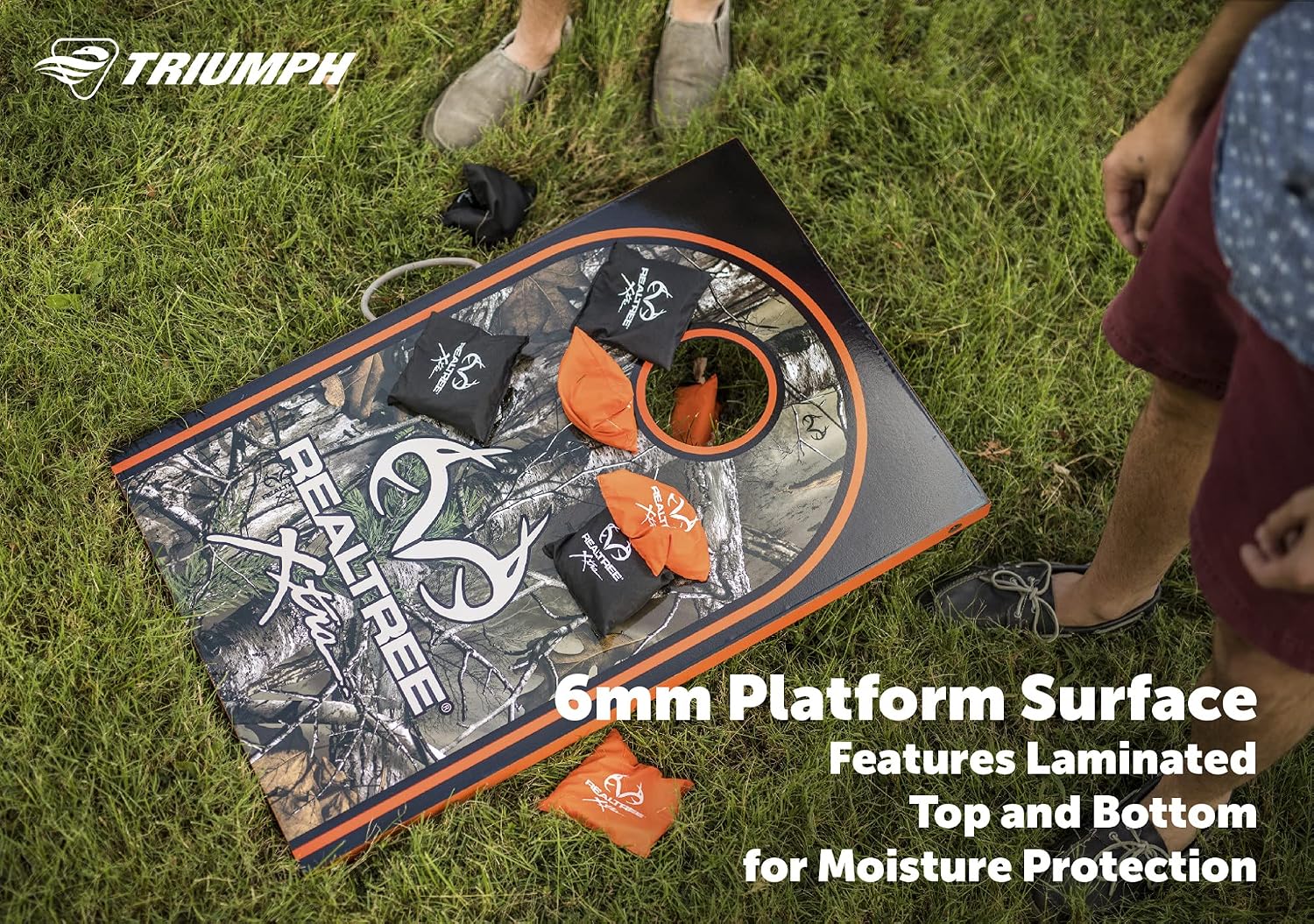 Triumph Realtree Classic 2x3 Cornhole Set - Includes 2 Reeltree Boards, 8 All-Weather Cornhole Bags