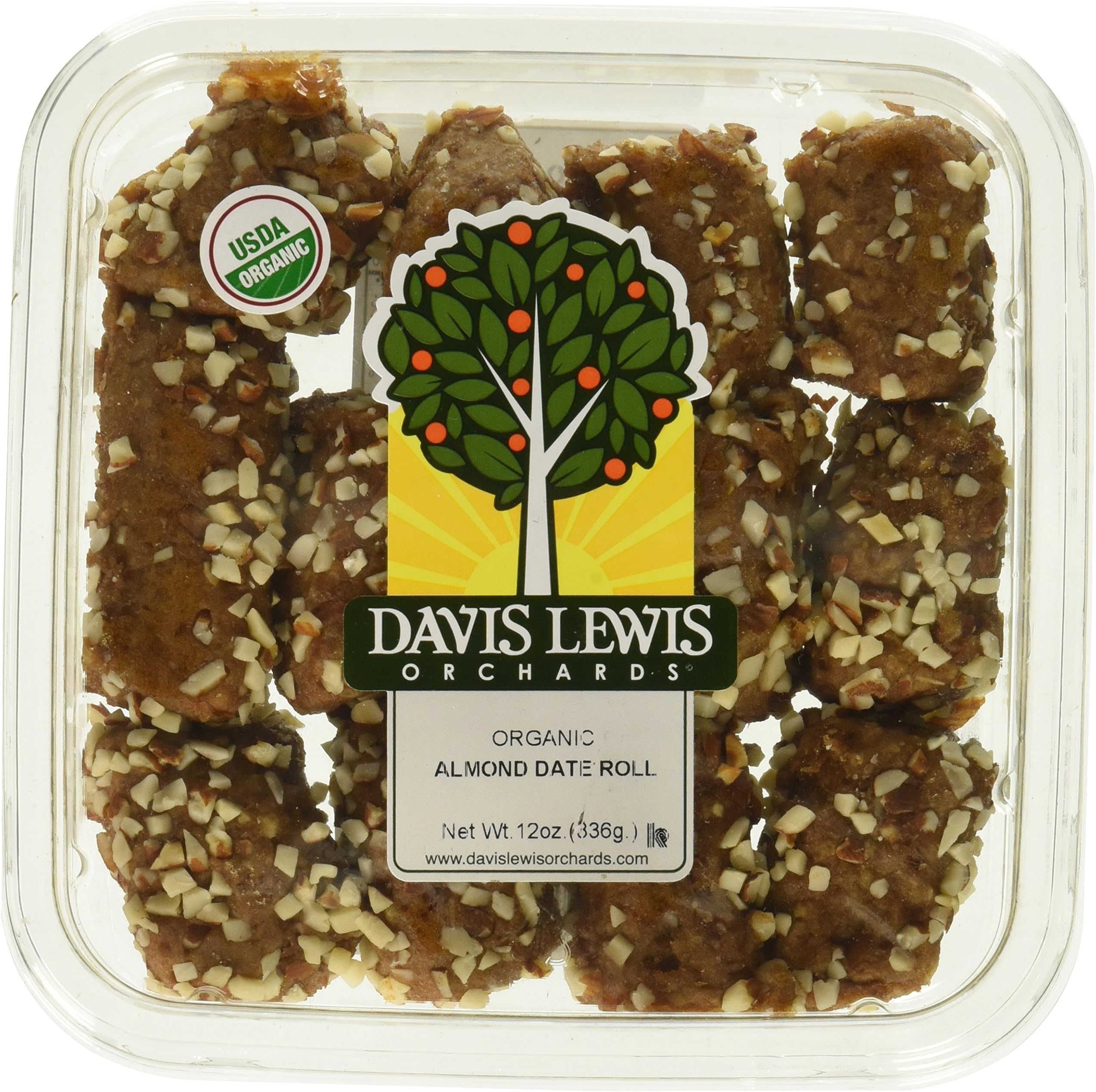 Davis Lewis Orchards Date Roll Organic Almonds, 9 Fluid Ounce