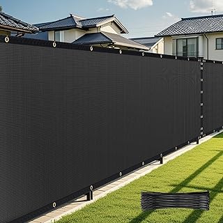6' x 50' Fence Privacy Screen,Privacy Fence Shade Covers - 90% Blockage Heavy Duty Fence Panels for Garden Backyard Outdoor Home Decoration (Black)