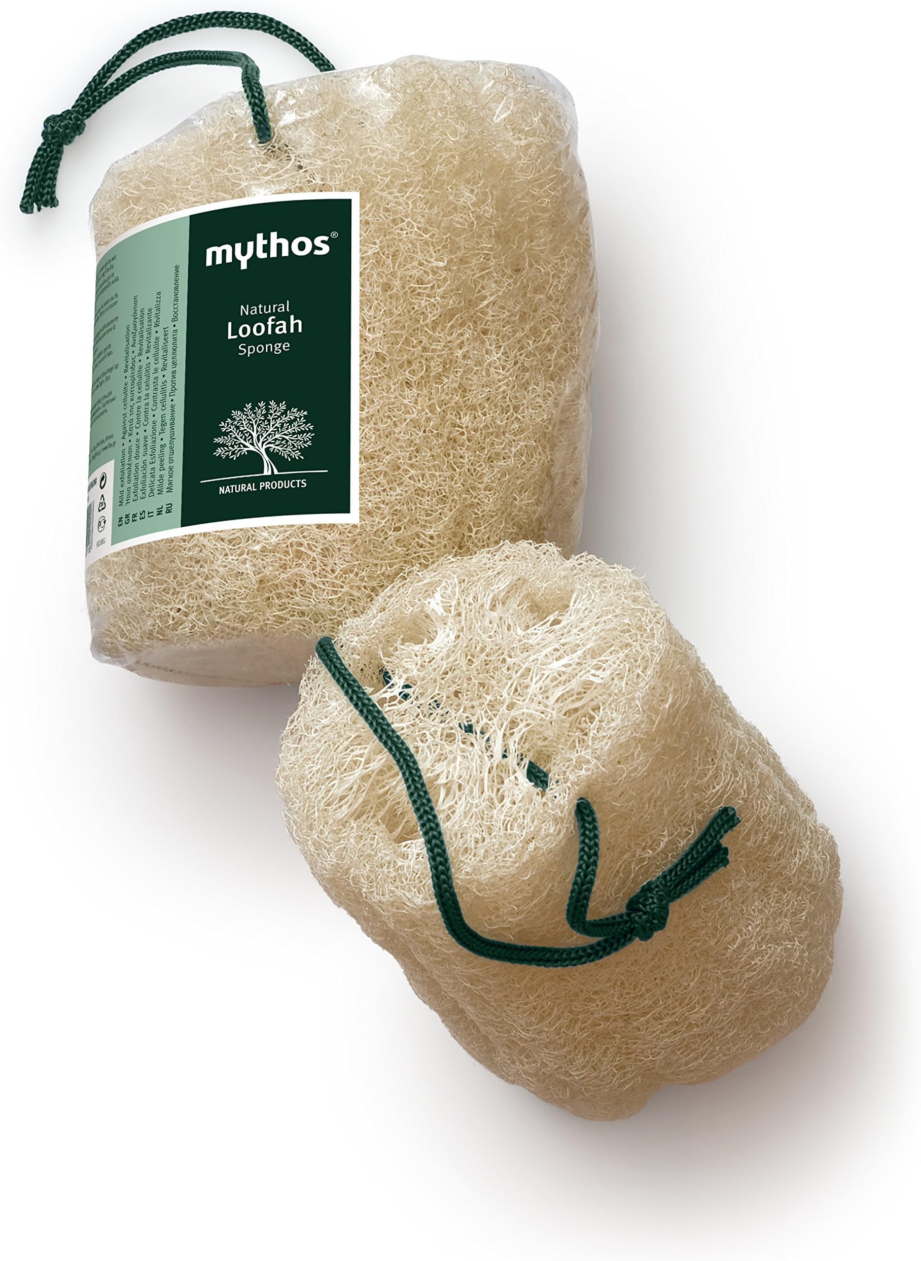 MYTHOS NATURAL LOOFAH SPONGE WITH STRING 15 CM.