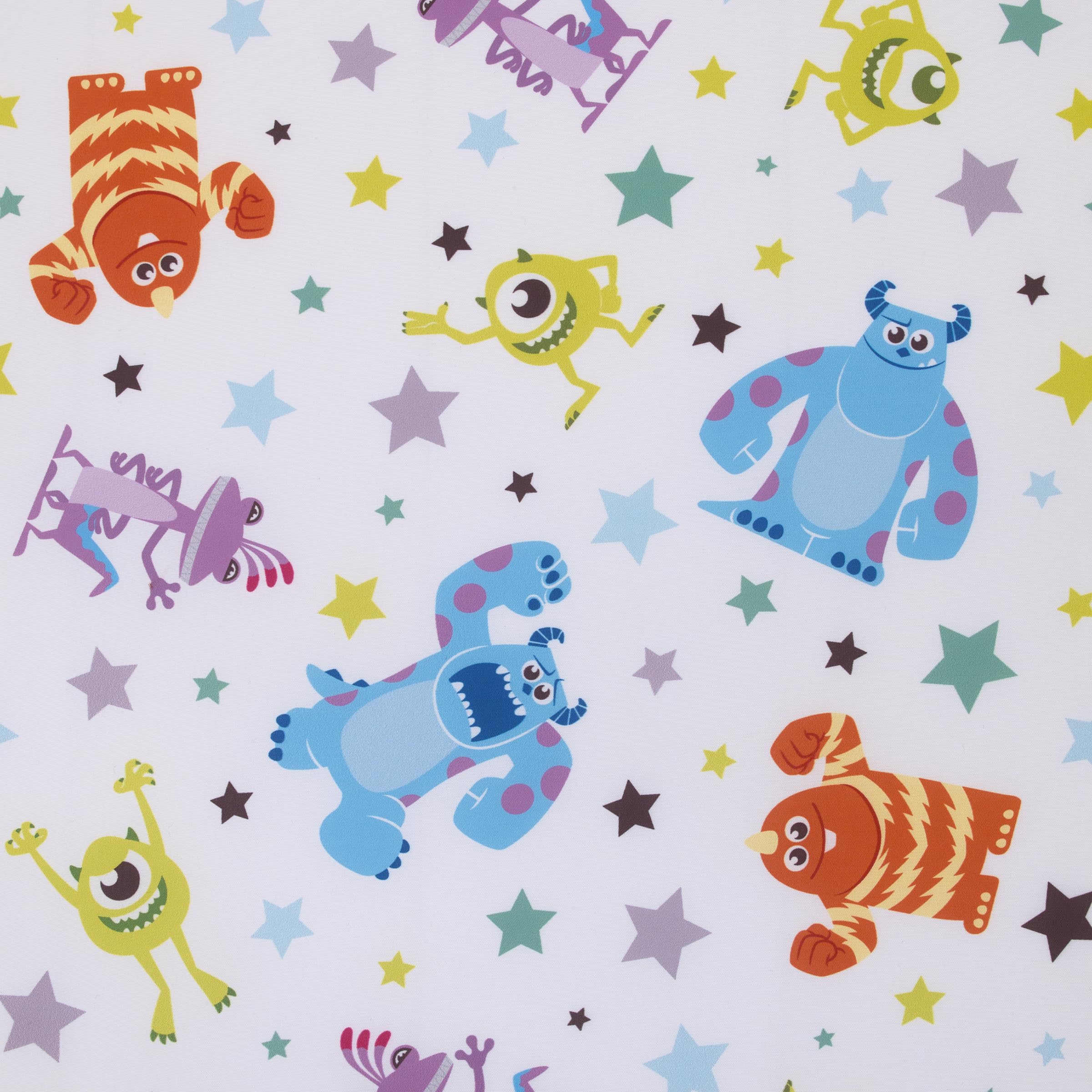 Amazon.com : Disney Monsters Inc. Blue, Green, Orange and White, Sully and  Mike Super Soft Nursery Fitted Mini Crib Sheet : Baby