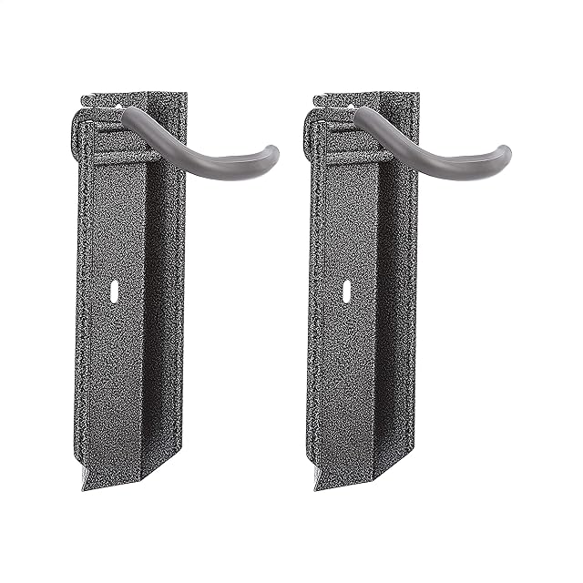 Amazon Basics Bike Hanger Hook Steel, Hammertone Grey, 2-Pack