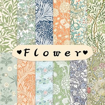 Vintage Floral Scrapbook Paper 12x12 Double-Sided Pattern Decorative Paper