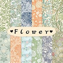 Vintage Floral Scrapbooking Paper, 12x12 Double Sided Scrapbook Card Stock Pack, 24 Sheets/12 Design Flower Pattern Paper Pads, Journal Scrapbooking Supplies, Acid & Lignin Free
