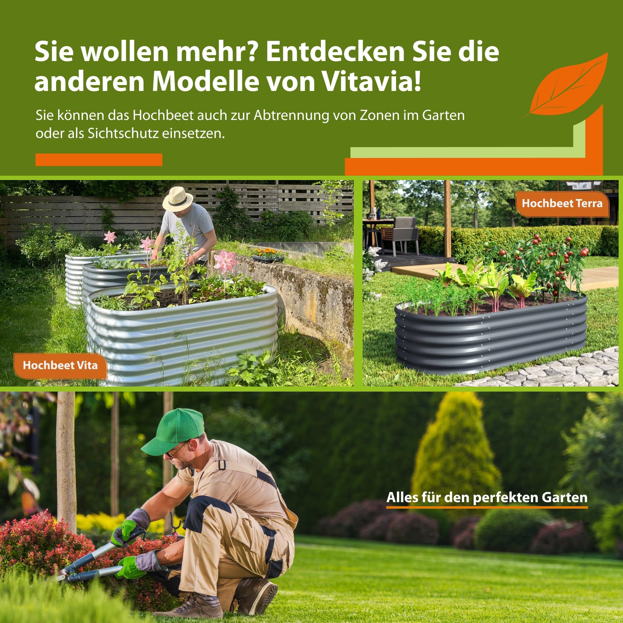 Vitavia Hochfrühbeet “Paris“ | Hochbeet & Frühbeet in Einem | Aluminium Eloxiert | 3 mm ESG-Sicherheitsglas | Wetterfest, Verstellbare Dachfenster & Abnehmbarer Aufsatz | Optimale Wachstumsbedingungen
