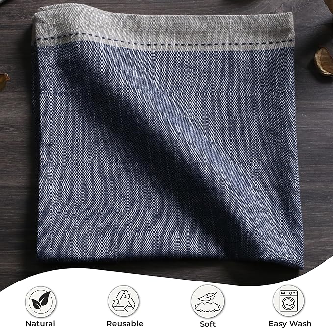 Palisa Servilletas de Tela Algodón Set de 4 45x45 cm Azul Denim miniatura 5