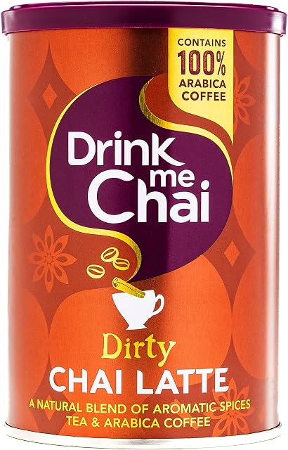Drink Me Chai Dirty Chai Latte 200g | Just Add Water, Dirty Chai Latte Powder | Made with 100% Colombian Arabica Coffee and Our Secret Chai Latte Recipe (Pack of 1)