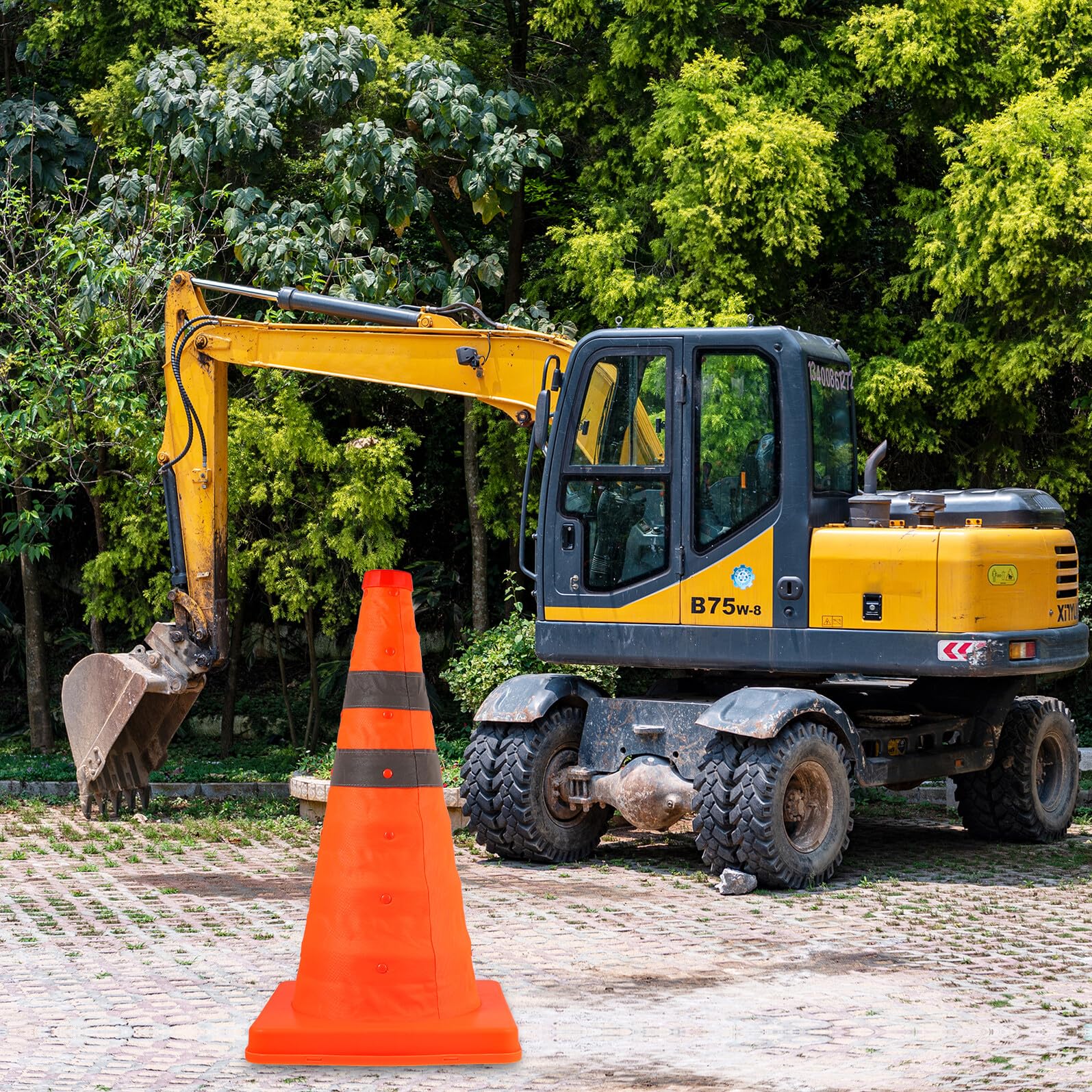 Cônes de Signalisation Extensibles 45cm 2 Pièces en PP Réfléchissants