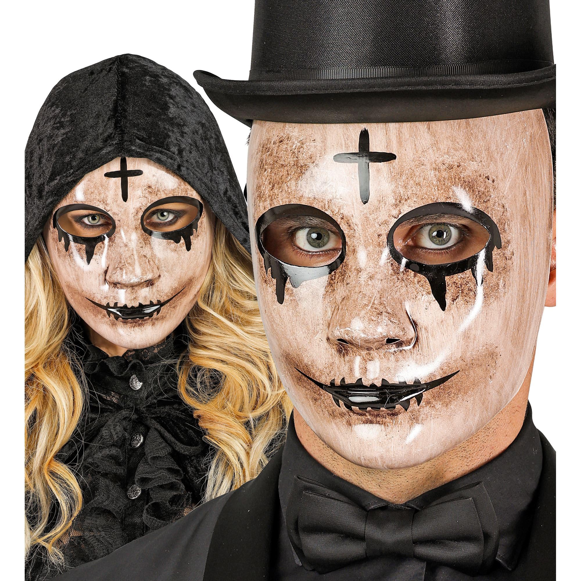 W WIDMANN MILANO Party Fashion - Mask Doll Face Horror Clown Plastic Porcelain Doll Scary Halloween Costume - Image 3