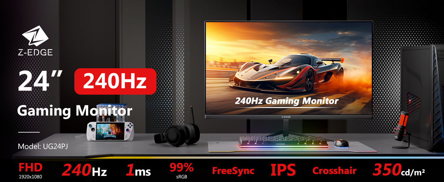Amazon.com: Z-Edge 24 inch 240Hz 165Hz Gaming Monitor, FHD 1080p