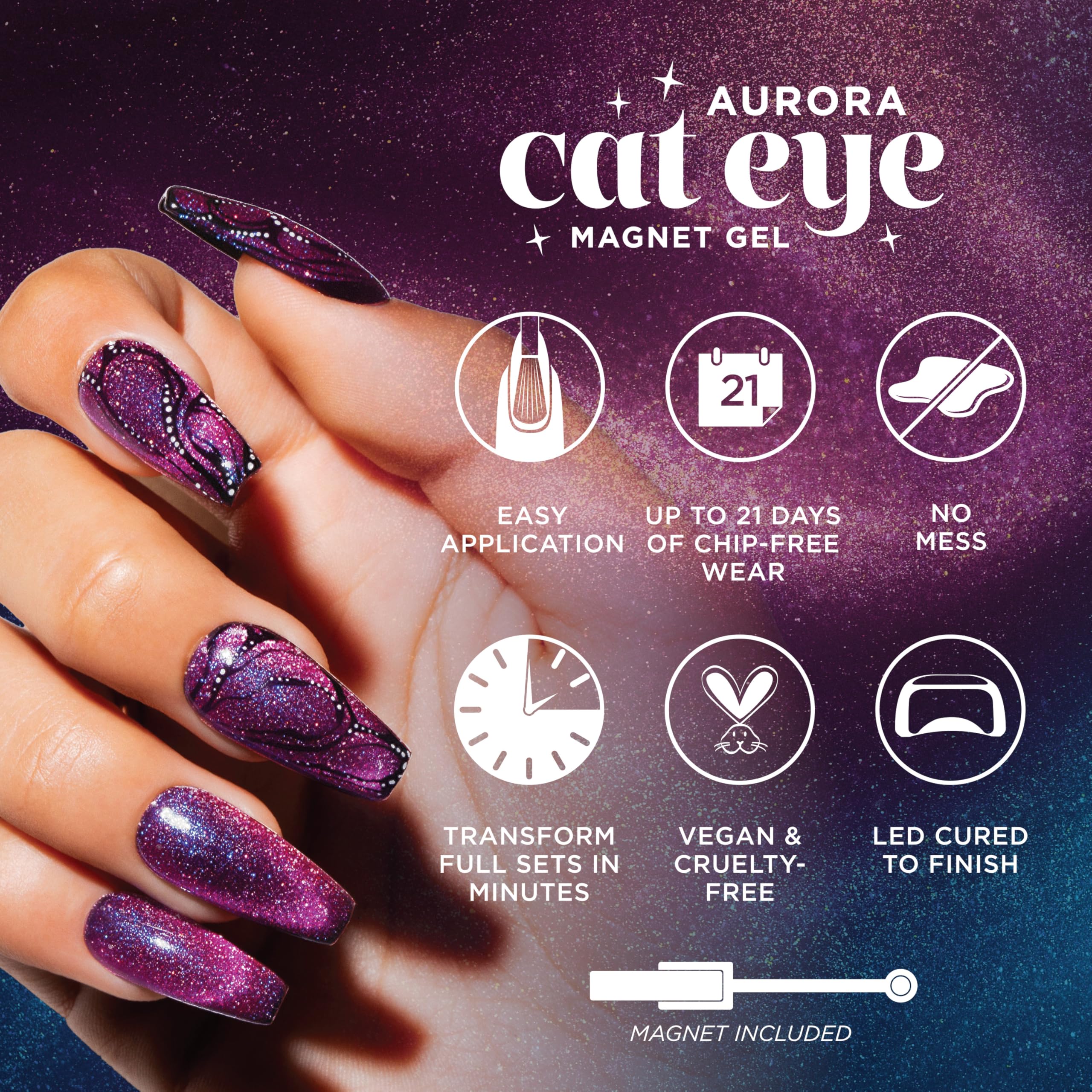 Amazon.com: Gelish Aurora Cat Eye Effect Magnet Gel Polish