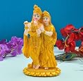 Archna Handicraft Polyresin Gold Printed Radha Krishna Idol Statue Showpiece Decorative Items for Home Decor Living Room
