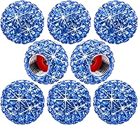 Vista 14 de 4 piezas de tapas de vástago de válvula de neumático con cristal brillante de diamante, tapas de válvula de neumático de rueda de coche con brillo