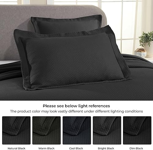 Miniatura 5 de Cubrecama doble Superior Diamond Solitaire de algodón de primera calidad Jacquard Matelassé con fundas de almohada a tono, color aguamarina