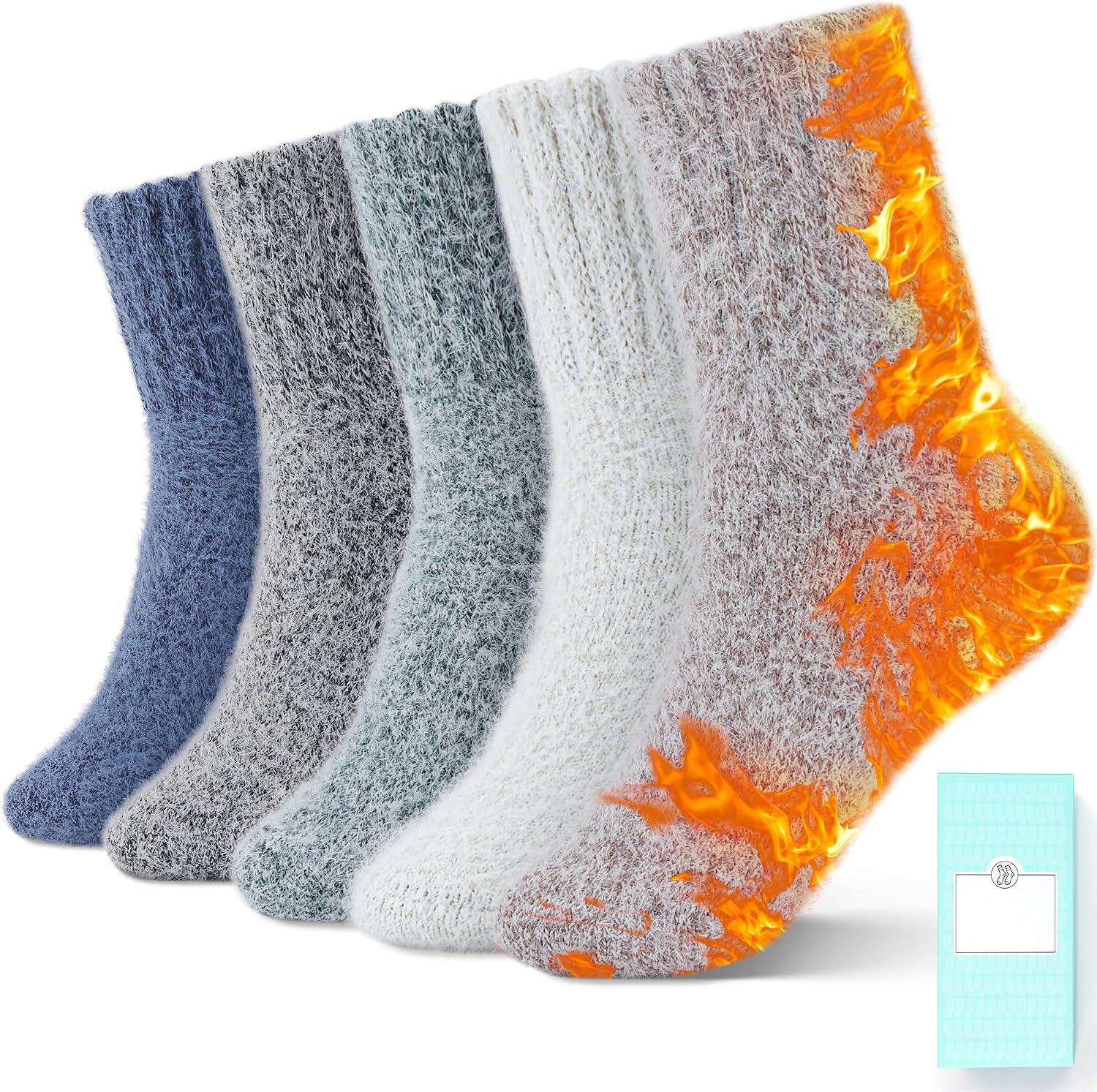 【腳丫暖陽】 SISOSOCK 毛絨襪 5 雙 $10.99