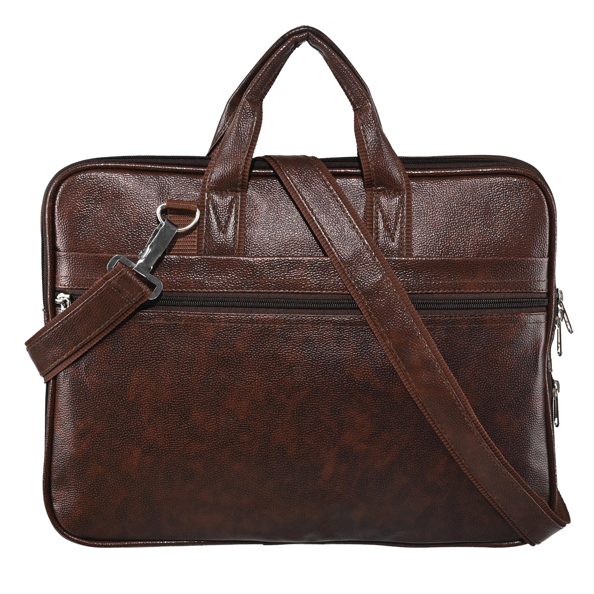 Kuber Industries Synthetic Leather 5 Compartments Waterproof Office Bag For Men | Durable & Spacious Professional Sling & Hand Bag For Men’s Work & Travel | Brown (B0DFPBGJH3) Amazon Price History, Amazon Price Tracker