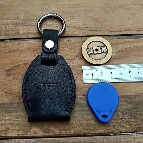 Miniatura 6 de Handmade Key chain Leather Protective Key Holder Large Capacity Protective Case Key sleeve key fob case (Black)