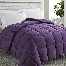 Cosybay Edredom alternativo (roxo, queen) - Edredom macio acolchoado para todas as estações - enchimento de edredom com abas de canto - inverno verão quente fofo, 223,5 x 233,6 cm