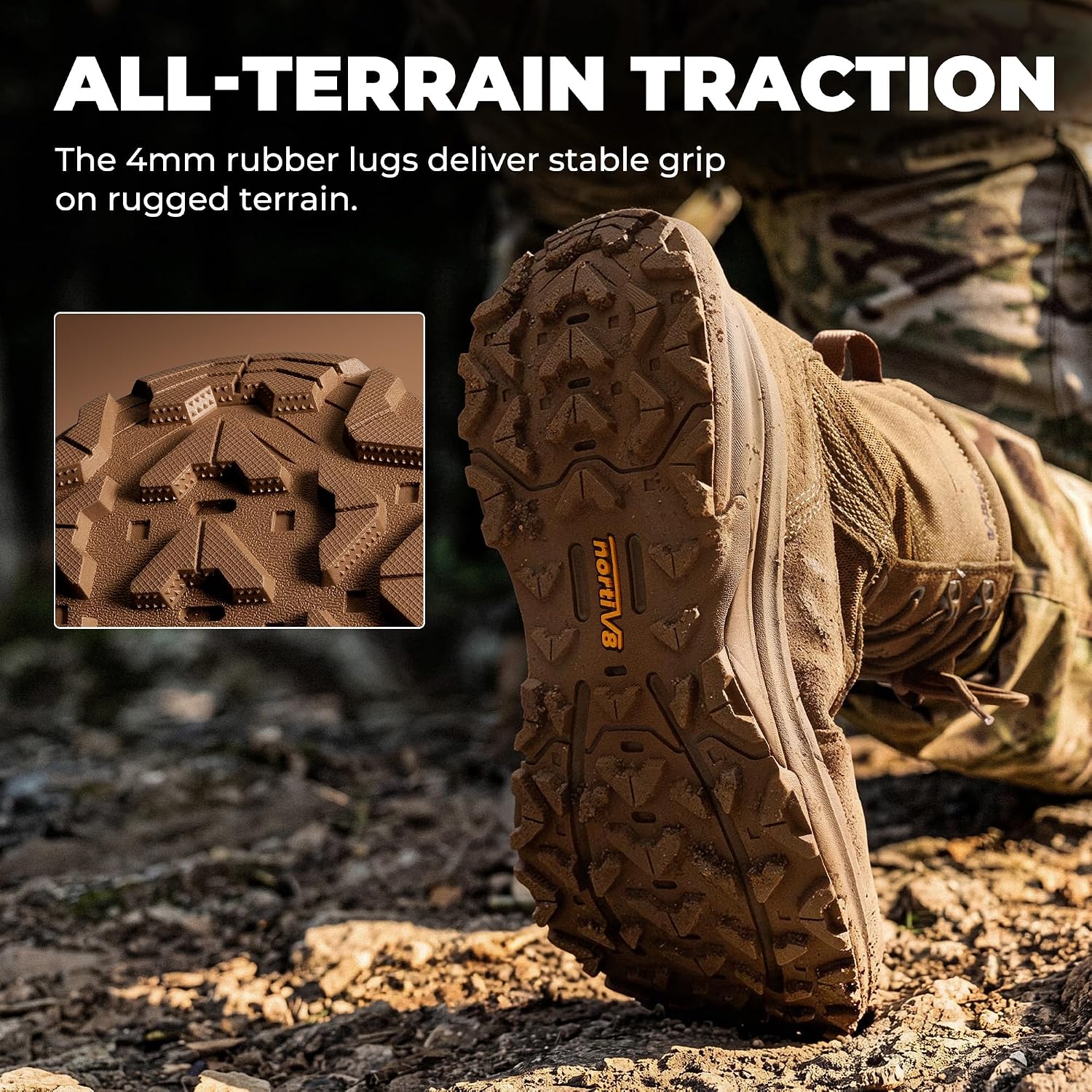 NORTIV 8 Men's Breathable Tactical Work Boots Zipper