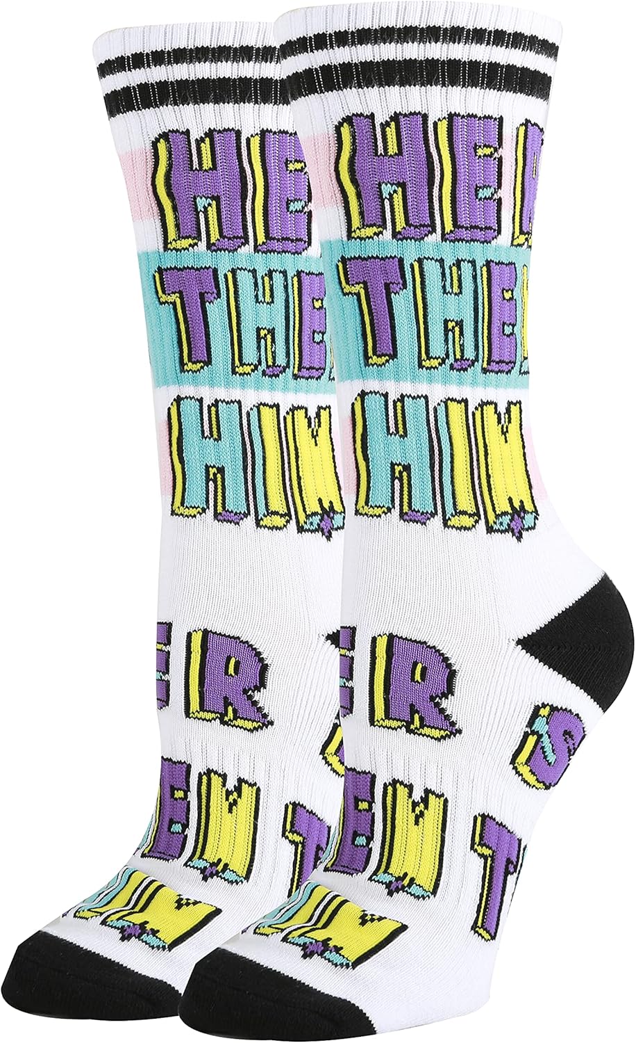 Oooh Yeah Women's Novelty Crew Socks, Positive Funny Fun Crazy Cool Socks