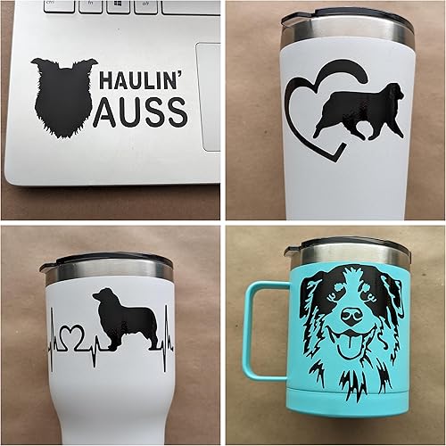 Miniatura 2 de Paquete de 4 calcomanías de pastor australiano Haulin' Auss, latido del corazón australiano, corazón de pastor australiano, calcomanías detalladas