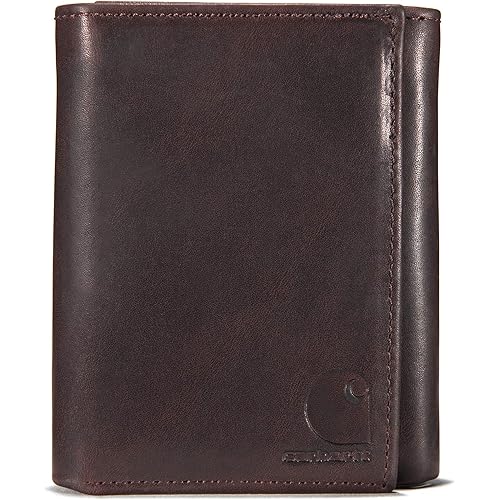 Carhartt Men's Trifold, Durable Wallets, Available in Leather and Canvas Styles