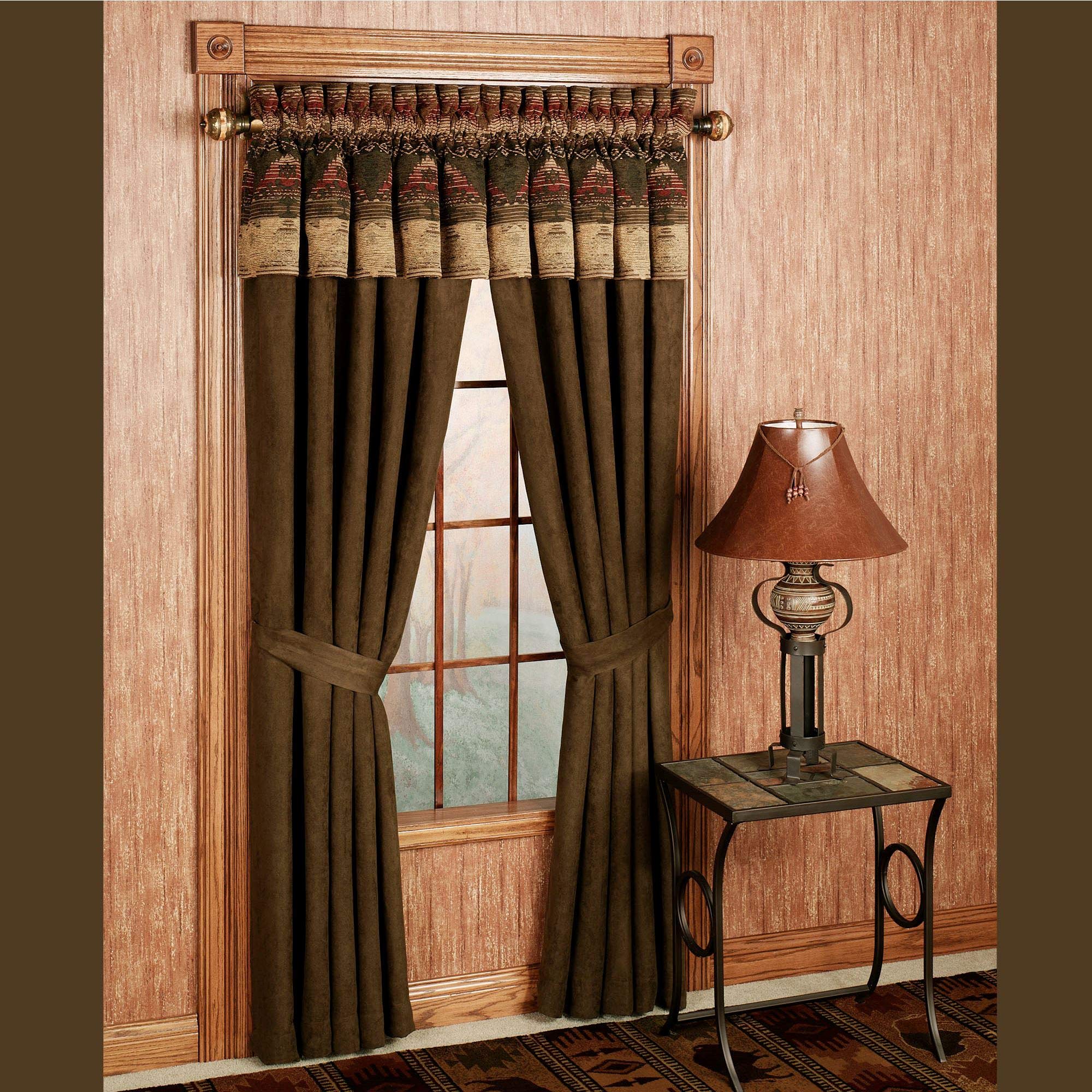 H HIEND ACCENTS Paseo Road Sierra Window Valance, 18x84 inch, Western Rustic Cabin Lodge Style