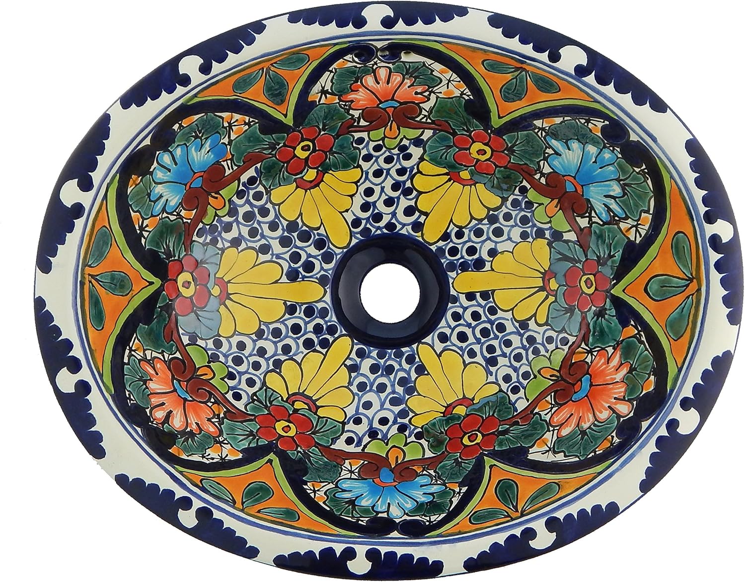 Mexican Sink Bathroom Handmade Sink Hand Painted 21 x 17# 212