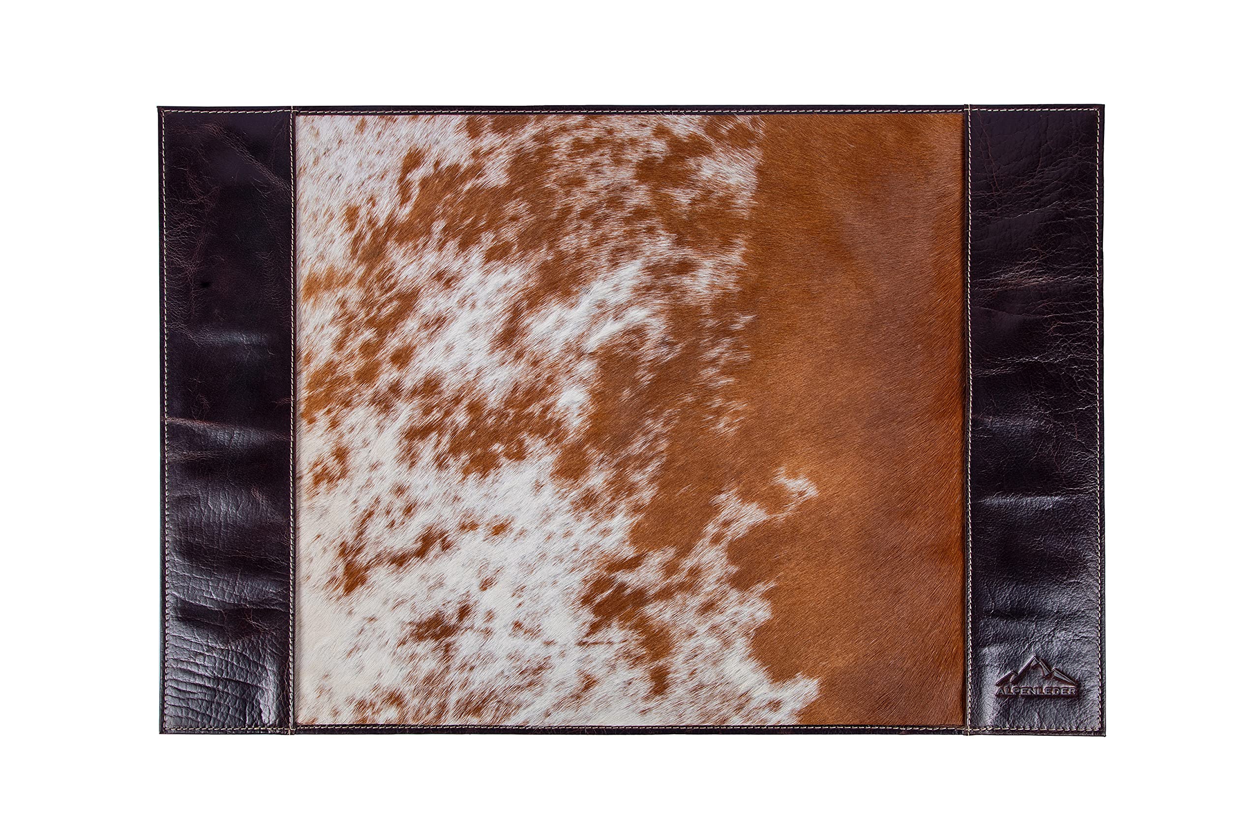 Alpenleder Vade de escritorio (hecho a mano), piel ecológica sostenible de agricultura regional, protector de escritorio de piel, compartimento para documentos, fabricado en Alemania, 68 x 45 cm, piel
