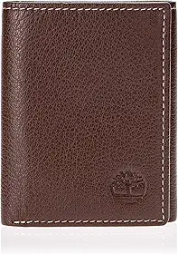 Carteira masculina Timberland de couro dobrável com porta-documento, Brown (Blix), tamanho único
