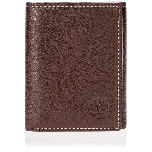 Carteira masculina Timberland de couro dobrável com porta-documento, Tan (Cloudy), tamanho único