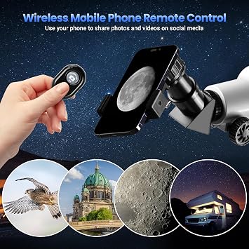 ESSLNB Telescope for Adults Astronomy, 80mm Aperture 700mm Refractor Telescopes for Beginners, Professional High Transmission Travel Telescope with Stargazing APP Phone Adapter
