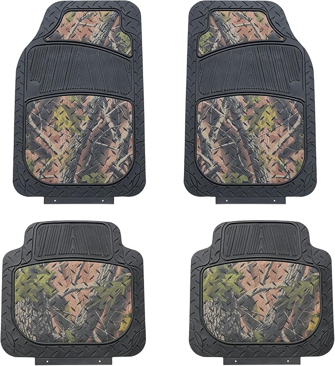 TLH Premium Autumn Camo Car Trimmable Floor Mats Full Set