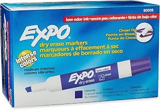 EXPO 80008 Low-Odor Dry Erase Markers, Chisel Tip, Purple, 12-Count