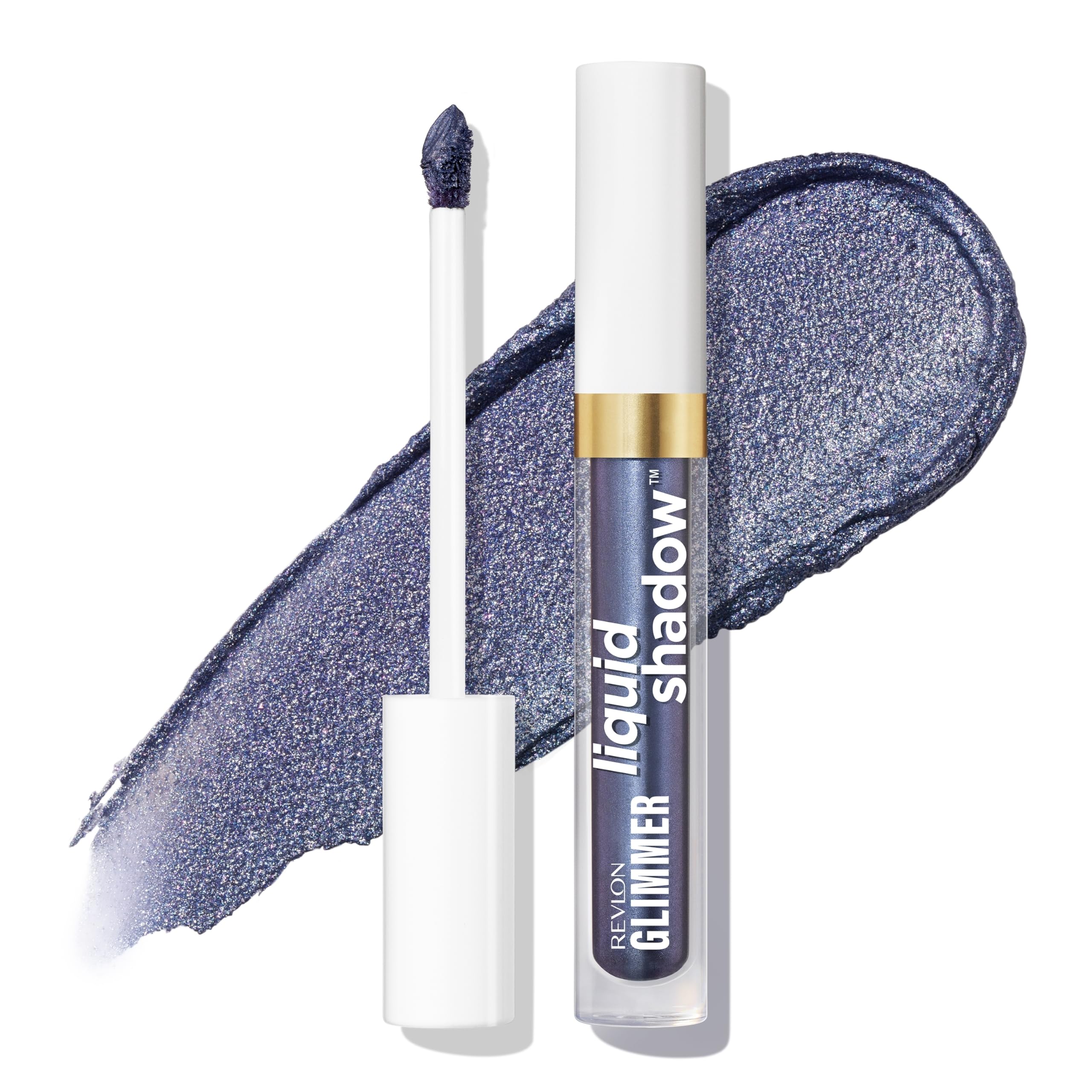 Revlon Glimmer Liquid Shadow, Ombretto Liquido Brillante, Anti-​Sbavatura, A Lunga Durata, Colore Uniforme e Intenso, 207 Once in a Blue Moon, 3ml