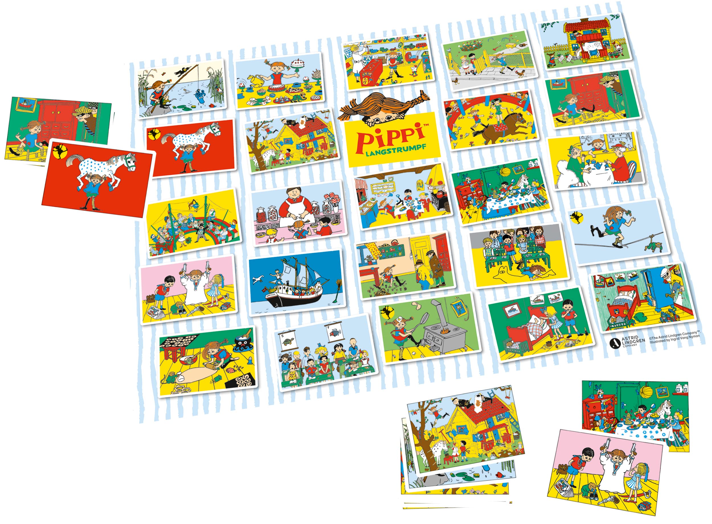 Schmidt Spiele 51448 Pippi długie pończochy, zabawne poszukiwanie rzeczy, gra podróżna, gra w metalowej puszce, normalne